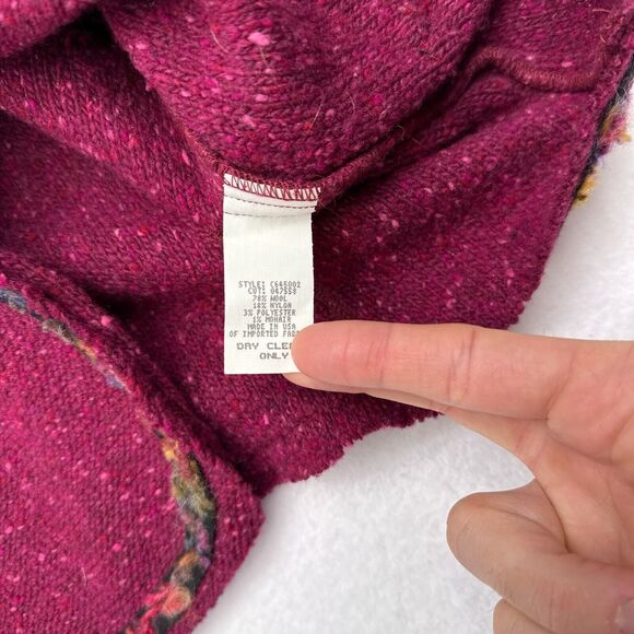 Vintage Canvasbacks Sweater Size Medium Pink Cardigan‎ Lagenlook Art To Wear - Picture 7 of 10